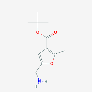 molecular formula C11H17NO3 B2930800 Tert-butyl 5-(aminomethyl)-2-methylfuran-3-carboxylate CAS No. 2248287-39-8
