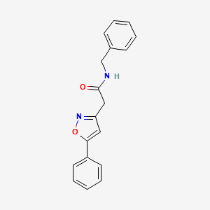 molecular formula C18H16N2O2 B2930808 N-benzyl-2-(5-phenylisoxazol-3-yl)acetamide CAS No. 946226-34-2