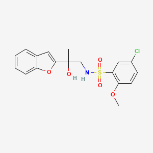 molecular formula C18H18ClNO5S B2930811 N-(2-(benzofuran-2-yl)-2-hydroxypropyl)-5-chloro-2-methoxybenzenesulfonamide CAS No. 2034441-97-7