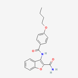 molecular formula C20H20N2O4 B2930814 3-(4-Butoxybenzamido)benzofuran-2-carboxamide 