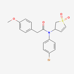 molecular formula C19H18BrNO4S B2930817 N-(4-BROMOPHENYL)-N-(1,1-DIOXIDO-2,3-DIHYDRO-3-THIOPHENYL)-2-(4-METHOXYPHENYL)ACETAMIDE CAS No. 863445-56-1