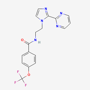 molecular formula C17H14F3N5O2 B2930829 N-(2-(2-(pyrimidin-2-yl)-1H-imidazol-1-yl)ethyl)-4-(trifluoromethoxy)benzamide CAS No. 1798028-98-4