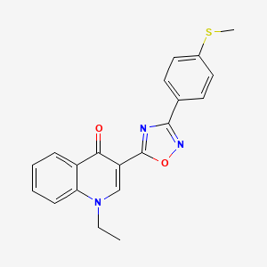 molecular formula C20H17N3O2S B2930853 1-ethyl-3-(3-(4-(methylthio)phenyl)-1,2,4-oxadiazol-5-yl)quinolin-4(1H)-one CAS No. 1260701-39-0