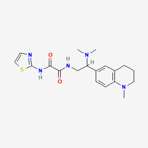 molecular formula C19H25N5O2S B2930874 N'-[2-(dimethylamino)-2-(1-methyl-1,2,3,4-tetrahydroquinolin-6-yl)ethyl]-N-(1,3-thiazol-2-yl)ethanediamide CAS No. 922119-41-3