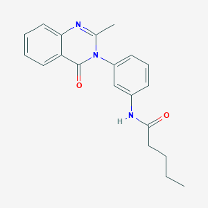 molecular formula C20H21N3O2 B2930898 N-[3-(2-methyl-4-oxo-3,4-dihydroquinazolin-3-yl)phenyl]pentanamide CAS No. 898428-61-0