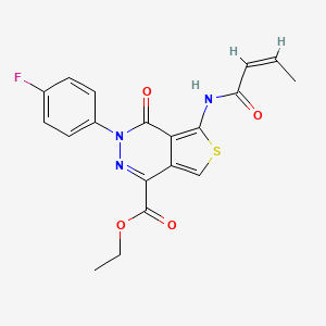 molecular formula C19H16FN3O4S B2930909 (Z)-ethyl 5-(but-2-enamido)-3-(4-fluorophenyl)-4-oxo-3,4-dihydrothieno[3,4-d]pyridazine-1-carboxylate CAS No. 851949-97-8