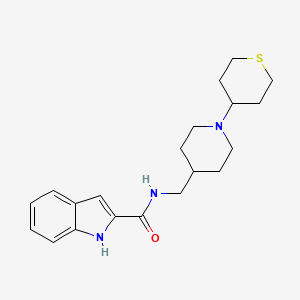 molecular formula C20H27N3OS B2930915 N-{[1-(thian-4-yl)piperidin-4-yl]methyl}-1H-indole-2-carboxamide CAS No. 2415563-85-6