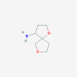 molecular formula C7H13NO2 B2930916 1,7-Dioxaspiro[4.4]nonan-4-amine CAS No. 2137477-43-9