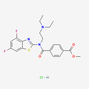 molecular formula C22H24ClF2N3O3S B2930921 Methyl 4-((2-(diethylamino)ethyl)(4,6-difluorobenzo[d]thiazol-2-yl)carbamoyl)benzoate hydrochloride CAS No. 1216556-12-5