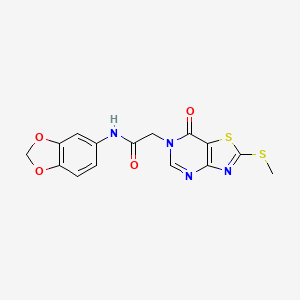 N-(benzo[d][1,3]dioxol-5-yl)-2-(2-(methylthio)-7-oxothiazolo[4,5-d]pyrimidin-6(7H)-yl)acetamide