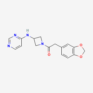 2-(2H-1,3-benzodioxol-5-yl)-1-{3-[(pyrimidin-4-yl)amino]azetidin-1-yl}ethan-1-one
