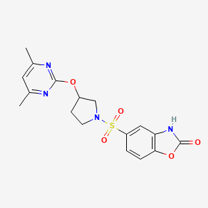 5-((3-((4,6-dimethylpyrimidin-2-yl)oxy)pyrrolidin-1-yl)sulfonyl)benzo[d]oxazol-2(3H)-one