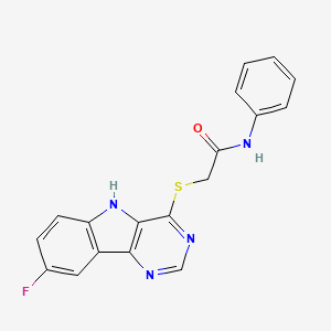 2,6-difluoro-N-[phenyl(5-pyrrolidin-1-yl-1,3,4-oxadiazol-2-yl)methyl]benzamide