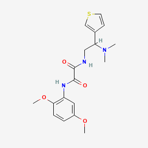 molecular formula C18H23N3O4S B2930977 N'-(2,5-dimethoxyphenyl)-N-[2-(dimethylamino)-2-(thiophen-3-yl)ethyl]ethanediamide CAS No. 946328-26-3