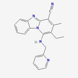 2-Ethyl-3-methyl-1-(pyridin-2-ylmethylamino)pyrido[1,2-a]benzimidazole-4-carbonitrile