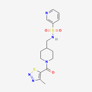 N-((1-(4-methyl-1,2,3-thiadiazole-5-carbonyl)piperidin-4-yl)methyl)pyridine-3-sulfonamide