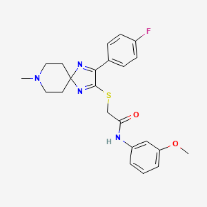2-((3-(4-fluorophenyl)-8-methyl-1,4,8-triazaspiro[4.5]deca-1,3-dien-2-yl)thio)-N-(3-methoxyphenyl)acetamide