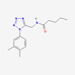 molecular formula C15H21N5O B2931041 N-((1-(3,4-dimethylphenyl)-1H-tetrazol-5-yl)methyl)pentanamide CAS No. 921095-33-2