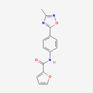 molecular formula C14H11N3O3 B2931091 N-[4-(3-methyl-1,2,4-oxadiazol-5-yl)phenyl]furan-2-carboxamide CAS No. 1223961-57-6
