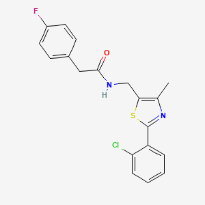 molecular formula C19H16ClFN2OS B2931142 N-((2-(2-chlorophenyl)-4-methylthiazol-5-yl)methyl)-2-(4-fluorophenyl)acetamide CAS No. 1421465-21-5