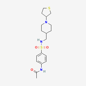 molecular formula C18H27N3O3S2 B2931146 N-[4-({[1-(thiolan-3-yl)piperidin-4-yl]methyl}sulfamoyl)phenyl]acetamide CAS No. 2034572-65-9