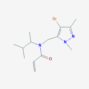 molecular formula C14H22BrN3O B2931153 N-[(4-Bromo-2,5-dimethylpyrazol-3-yl)methyl]-N-(3-methylbutan-2-yl)prop-2-enamide CAS No. 2411309-19-6