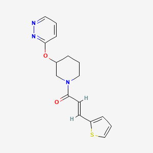 molecular formula C16H17N3O2S B2931209 (E)-1-(3-(pyridazin-3-yloxy)piperidin-1-yl)-3-(thiophen-2-yl)prop-2-en-1-one CAS No. 2035023-29-9