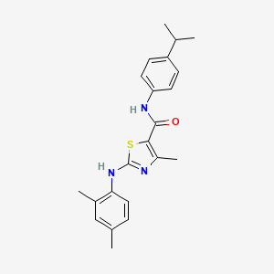 molecular formula C22H25N3OS B2931223 2-[(2,4-dimethylphenyl)amino]-4-methyl-N-[4-(propan-2-yl)phenyl]-1,3-thiazole-5-carboxamide CAS No. 1189993-22-3