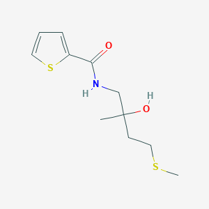molecular formula C11H17NO2S2 B2931229 N-(2-hydroxy-2-methyl-4-(methylthio)butyl)thiophene-2-carboxamide CAS No. 1396751-24-8
