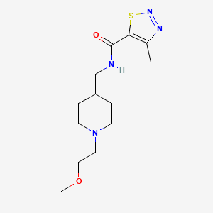 molecular formula C13H22N4O2S B2931241 N-((1-(2-methoxyethyl)piperidin-4-yl)methyl)-4-methyl-1,2,3-thiadiazole-5-carboxamide CAS No. 1209200-56-5