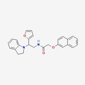 molecular formula C26H24N2O3 B2931248 N-(2-(furan-2-yl)-2-(indolin-1-yl)ethyl)-2-(naphthalen-2-yloxy)acetamide CAS No. 898432-71-8