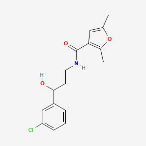 molecular formula C16H18ClNO3 B2931260 N-[3-(3-chlorophenyl)-3-hydroxypropyl]-2,5-dimethylfuran-3-carboxamide CAS No. 2034606-36-3