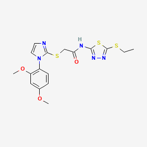 2-((1-(2,4-dimethoxyphenyl)-1H-imidazol-2-yl)thio)-N-(5-(ethylthio)-1,3,4-thiadiazol-2-yl)acetamide