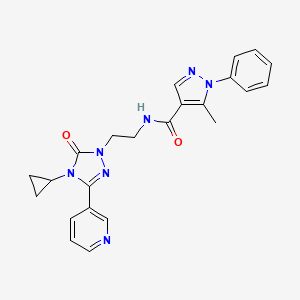 N-(2-(4-cyclopropyl-5-oxo-3-(pyridin-3-yl)-4,5-dihydro-1H-1,2,4-triazol-1-yl)ethyl)-5-methyl-1-phenyl-1H-pyrazole-4-carboxamide