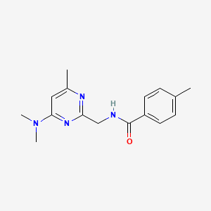 molecular formula C16H20N4O B2931276 N-{[4-(dimethylamino)-6-methylpyrimidin-2-yl]methyl}-4-methylbenzamide CAS No. 1797662-25-9