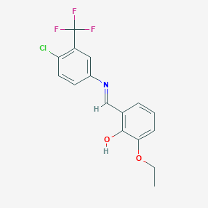 2-((E)-{[4-chloro-3-(trifluoromethyl)phenyl]imino}methyl)-6-ethoxyphenol