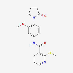 molecular formula C18H19N3O3S B2931298 N-(3-methoxy-4-(2-oxopyrrolidin-1-yl)phenyl)-2-(methylthio)nicotinamide CAS No. 937979-52-7