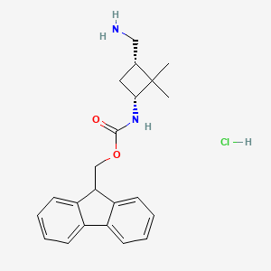 molecular formula C22H27ClN2O2 B2931311 rac-(9H-fluoren-9-yl)methylN-[(1R,3S)-3-(aminomethyl)-2,2-dimethylcyclobutyl]carbamatehydrochloride,cis CAS No. 2445749-58-4