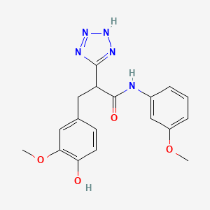 molecular formula C18H19N5O4 B2931316 3-(4-hydroxy-3-methoxyphenyl)-N-(3-methoxyphenyl)-2-(2H-1,2,3,4-tetrazol-5-yl)propanamide CAS No. 483995-81-9