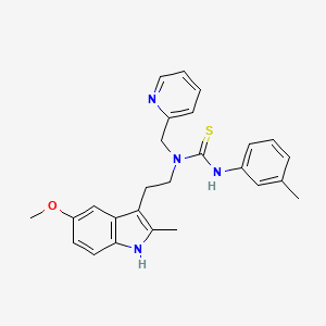 molecular formula C26H28N4OS B2931342 1-(2-(5-methoxy-2-methyl-1H-indol-3-yl)ethyl)-1-(pyridin-2-ylmethyl)-3-(m-tolyl)thiourea CAS No. 851937-02-5