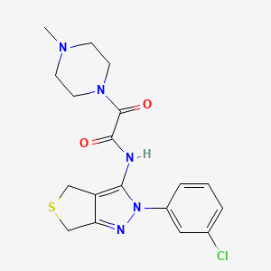 molecular formula C18H20ClN5O2S B2931371 N-[2-(3-chlorophenyl)-2H,4H,6H-thieno[3,4-c]pyrazol-3-yl]-2-(4-methylpiperazin-1-yl)-2-oxoacetamide CAS No. 946354-28-5