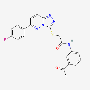molecular formula C21H16FN5O2S B2931409 N-(3-acetylphenyl)-2-{[6-(4-fluorophenyl)-[1,2,4]triazolo[4,3-b]pyridazin-3-yl]sulfanyl}acetamide CAS No. 877634-41-8