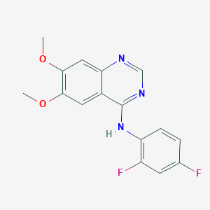 molecular formula C16H13F2N3O2 B2931435 N-(2,4-difluorophenyl)-6,7-dimethoxyquinazolin-4-amine CAS No. 477855-08-6