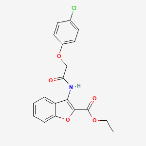 molecular formula C19H16ClNO5 B2931460 Ethyl 3-(2-(4-chlorophenoxy)acetamido)benzofuran-2-carboxylate CAS No. 477500-78-0