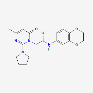 molecular formula C19H22N4O4 B2931489 N-(2,3-dihydro-1,4-benzodioxin-6-yl)-2-[4-methyl-6-oxo-2-(pyrrolidin-1-yl)-1,6-dihydropyrimidin-1-yl]acetamide CAS No. 1251574-73-8