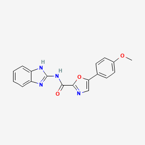 molecular formula C18H14N4O3 B2931503 N-(1H-1,3-benzodiazol-2-yl)-5-(4-methoxyphenyl)-1,3-oxazole-2-carboxamide CAS No. 1795488-76-4