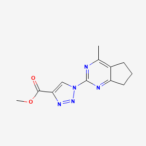 molecular formula C12H13N5O2 B2931535 methyl 1-(4-methyl-6,7-dihydro-5H-cyclopenta[d]pyrimidin-2-yl)-1H-1,2,3-triazole-4-carboxylate CAS No. 860785-03-1