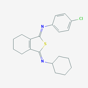 molecular formula C20H23ClN2S B293160 N-(4-chlorophenyl)-N-(3-(cyclohexylimino)-4,5,6,7-tetrahydro-2-benzothien-1(3H)-ylidene)amine 