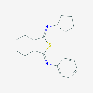 molecular formula C19H22N2S B293162 N-cyclopentyl-N-[3-(phenylimino)-4,5,6,7-tetrahydro-2-benzothien-1-ylidene]amine 
