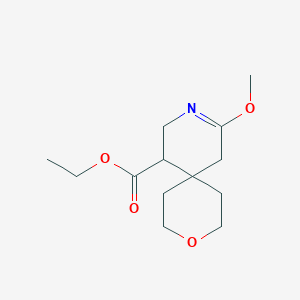 molecular formula C13H21NO4 B2931662 Ethyl 10-methoxy-3-oxa-9-azaspiro[5.5]undec-9-ene-7-carboxylate CAS No. 2228675-89-4